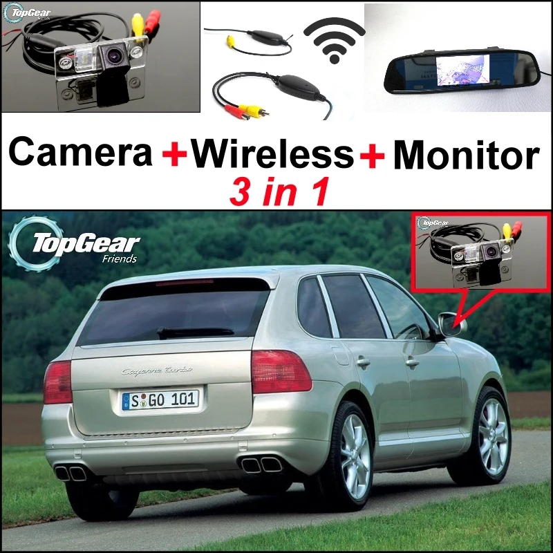 3 in1 специальная камера заднего вида, Wi-Fi, Камера+ Беспроводной приемник+ зеркальный монитор для легкой парковки Системы для Porsche Cayenne 9 PA 955 957 958