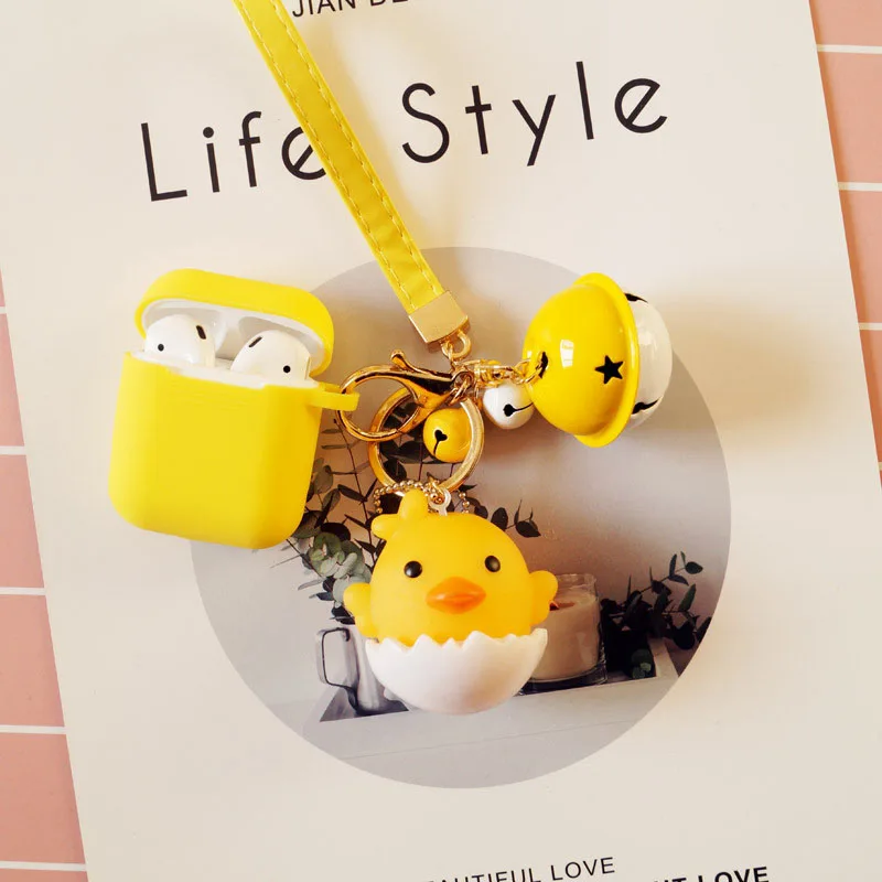 

Shockproof Silicone Case Keychain For Apple Airpods Case Wireless Bluetooth Earphone Anti-lost Storage Box Protector Cover Case