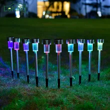 10 шт. Водонепроницаемый светодиодный садовый светильник RGB белый на солнечных батареях для ландшафтного двора, газона, дорожки, вечерние лампы для дома, уличные украшения