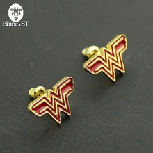 Серьги-гвоздики Wonder woman, ювелирные изделия для косплея, комикс, супергерой, мужские и женские серьги