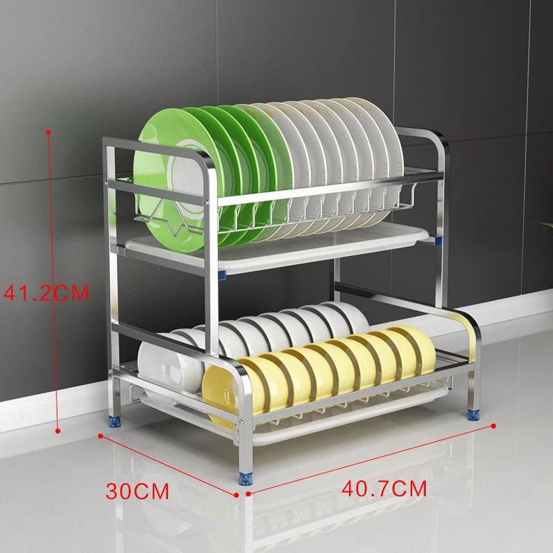  Stainless Steel Kitchen Dish Rack Drain Rack Dry Tableware Dishes Dish Drain Cupboard Storage Box R - 33039660261