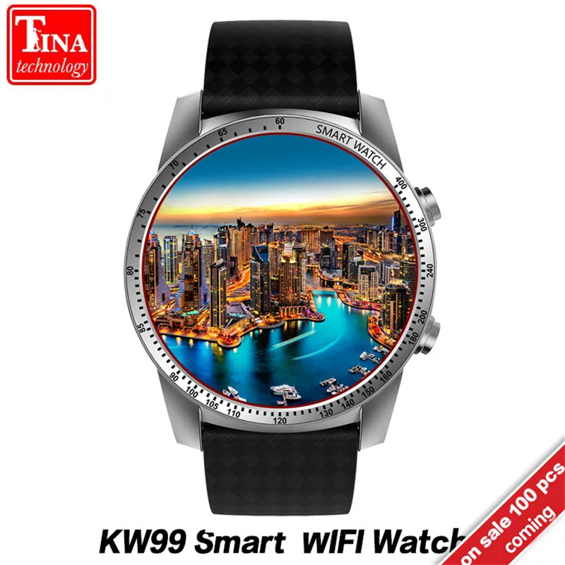 

Original Men Heart Rate Monitoring Bluetooth KW99 Smart Watch Phone MTK6580 3G WIFI GPS Watch Smartwatch Android Phone PK KW88