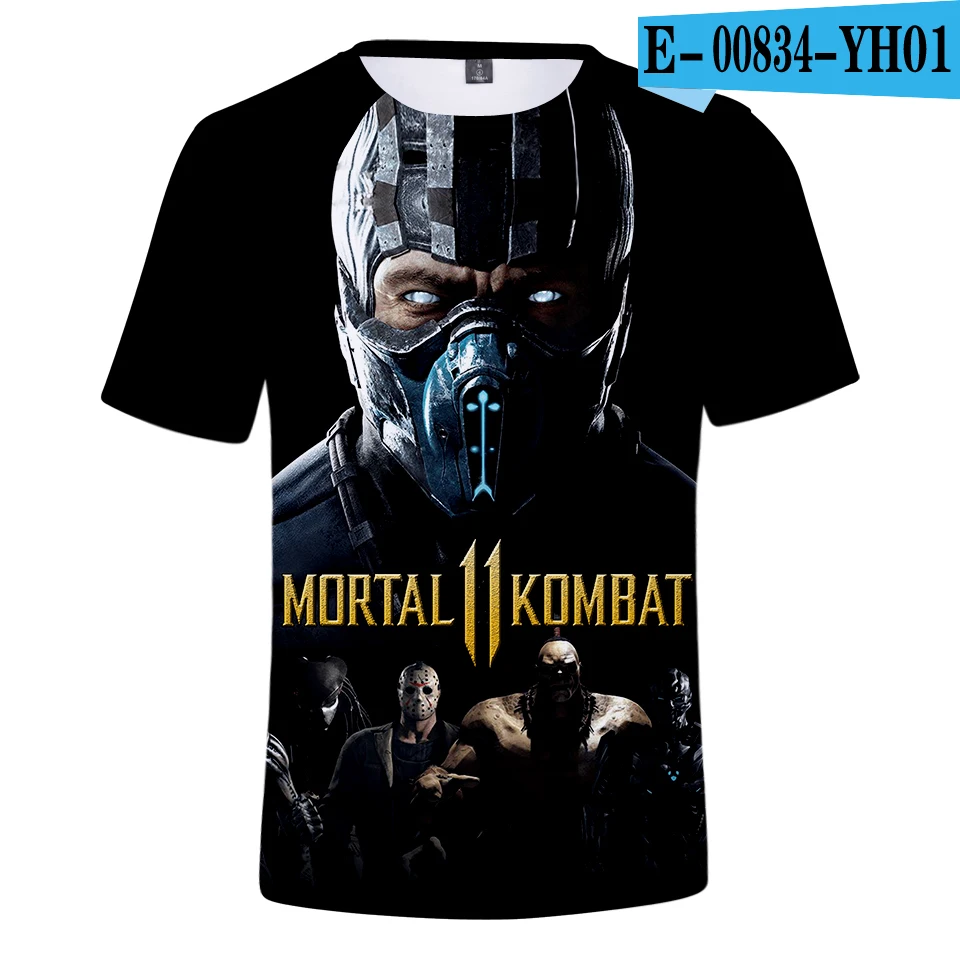 Mortal Kombat 11 футболка 3D Футболка Мужская/женская летняя Harajuku футболка с коротким рукавом 3D футболка Selena Gomez - Цвет: Золотой
