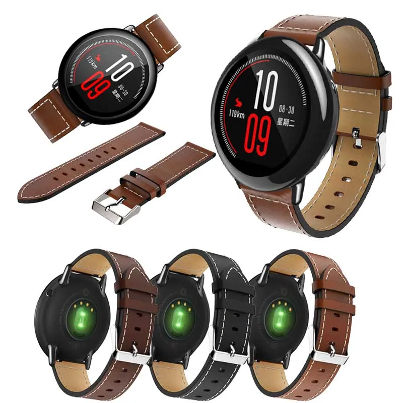 Оригинальный ремешок для часов Xiaomi Huami Amazfit pace сменный смарт из натуральной кожи