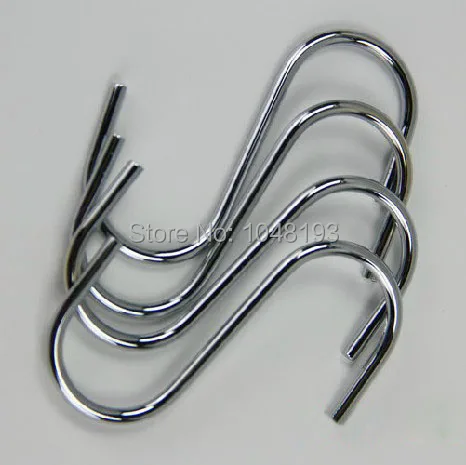 

Multi-function hanger "S" shape hook 8CM 4PCS stainless steel snap hook chrome plated wall flower POTS kitchen daily accessories