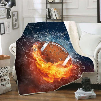 

SOFTBATFY American Football Volleyball Softball Fleece Throw Blanket Sofa Bedding Blankets Drop Ship