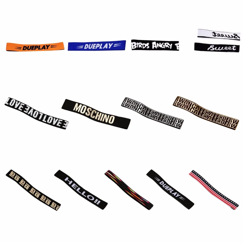 

Women Men Elastic Alphabet Letter Headband Striped Turban Sport Elastic Hairband