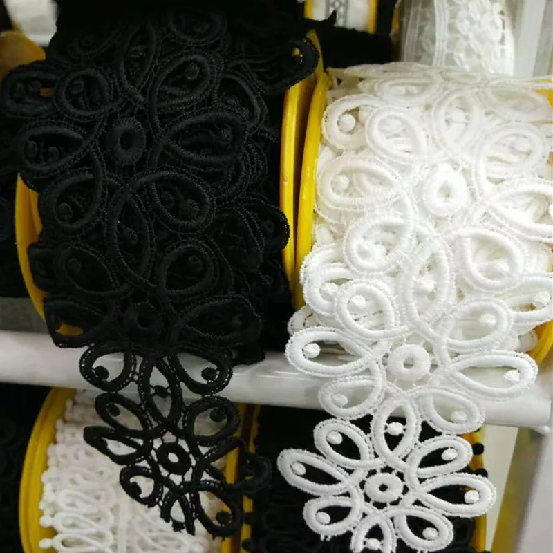 

14 yards White Micro Fiber Flower Embroidered Fabric Lace Trim Ribbon Handmade DIY Sewing Supplies Craft For Costume Decoration