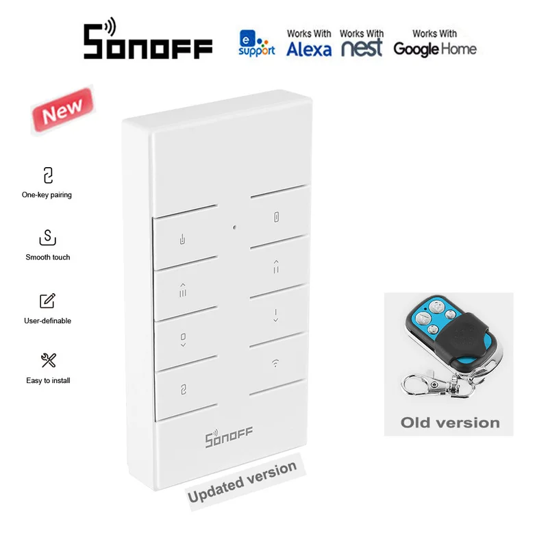 

SONOFF RM433 Remote Controller Updated version Suitable for SONOFF Basicrf/ Slampher/ iFan03/ 4CHProR2/ TX series/ 433 RF Bridge
