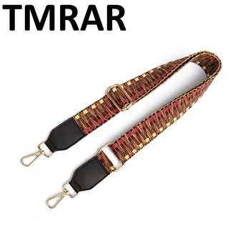 

2019 New handbags strap plaid design national gold buckle canvas bag straps new trendy easy holding shoulder straps qn369