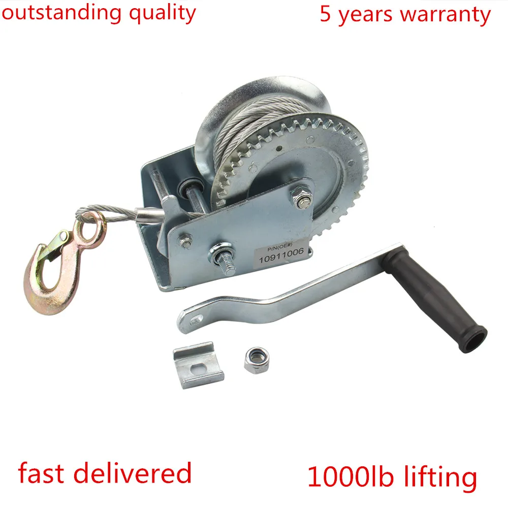 

CarBole 8 Meter long 1000lb Heavy Duty Steel Cable Hand Winch Crank Gear Winch Boat Trailer NEW