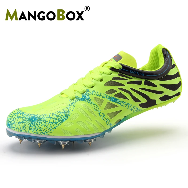 

2019 Summer Kids Track and Field Shoes Fluorescent Green Men Running Sprints Shoes Light Weight Boy Feiyue Shoes Brand Sneakers