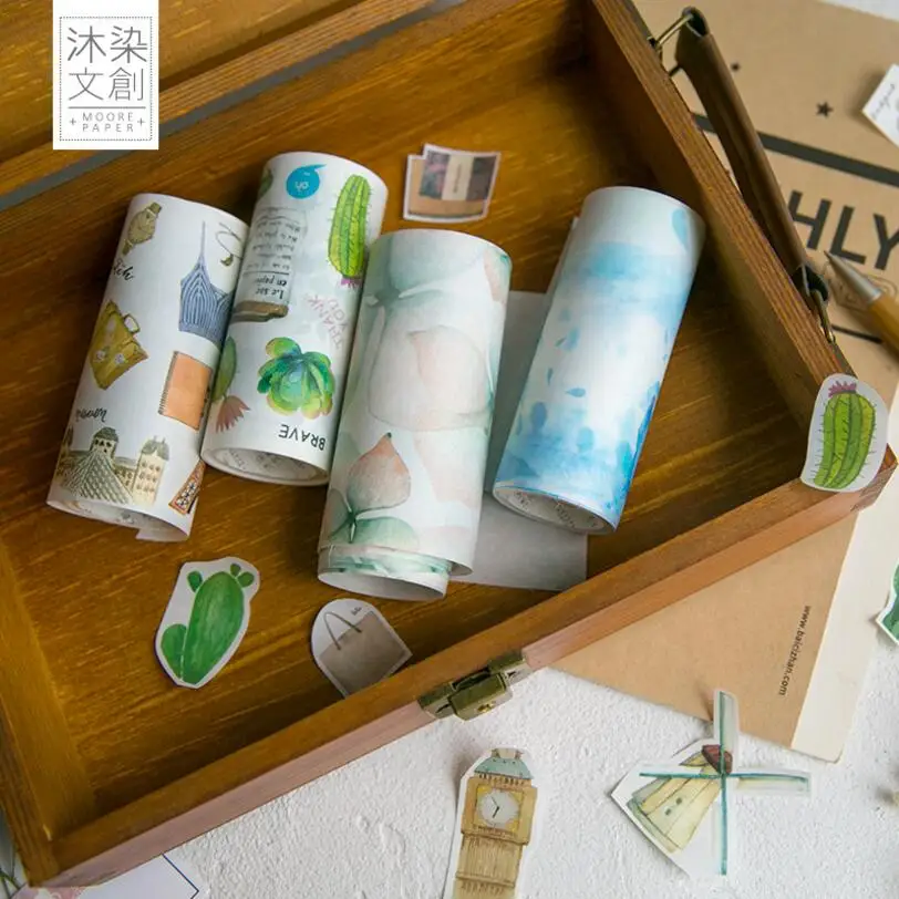 

10cm Wide Travel/Plants/Mountain/Cactus washi tape DIY decorative scrapbook planner masking tape office adhesive tape stationery