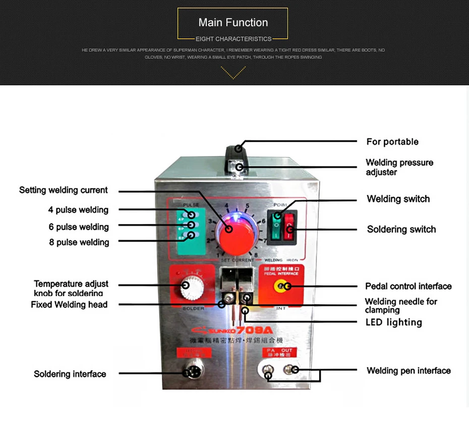 SUNKKO 709A точечной сварки 1.9KW 18650 литиевая аккумуляторная батарея Сварочный аппарат с места паяльная ручка паяльник сварки