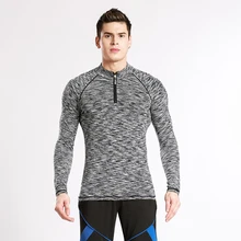 2017 Base Layers Stand collar T shirts Mens Compression tights Long sleeve Fitness Thermal MMA Crossfit Workout Top Gear