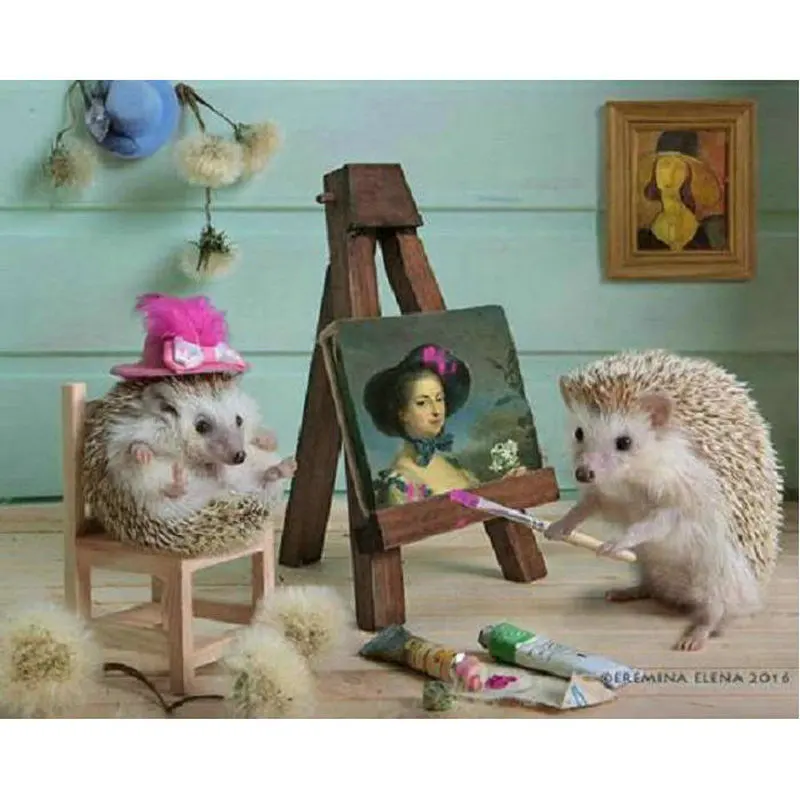 

5D Diamond Embroidery icon full Square Pattern Rhinestone Needlework Diy Diamond Painting Cross Stitch Mosaic Hedgehog stickers