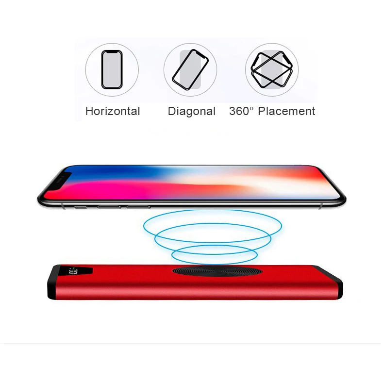 20000 мАч Qi Беспроводное зарядное устройство банка мощности для iPhone X 8 Plus samsung Note 8 S9 S8 Plus S7 портативное зарядное устройство для мобильного телефона