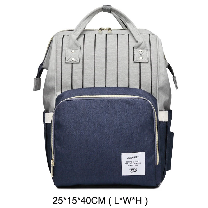 Сумка для подгузников для мам, сумка для детских колясок, Большой Вместительный рюкзак для мам, сумка для кормления, сумка для пеленок - Цвет: blue x striped