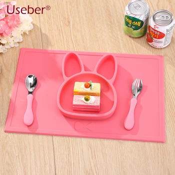 

Silicone Children Dinner Dish Plate Health Food Grade Baby Feeding Bowl Slip Heat Resistant Fruit Dinnerware