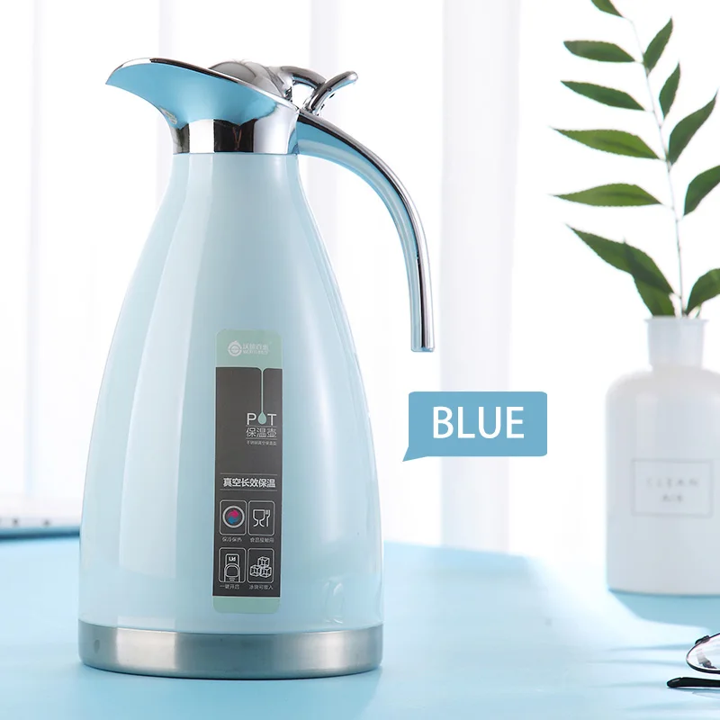 WORTHBUY Thermal Water Kettle Vacuum Insulation Thermos For Water Tea 304 Stainless Steel Thermal Jug Pot Kitchen Drinkware - Цвет: Blue