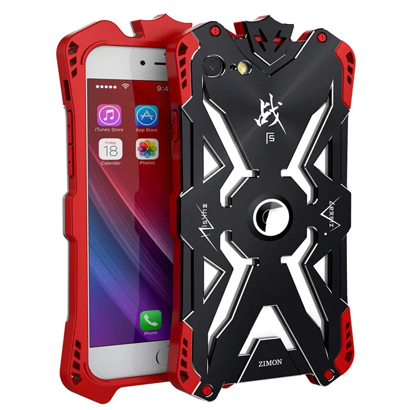 

Zimon Metal Shockproof Armor Case for Iphone x 7 8 CNC Anodized Aluminum Outdoor Powerful Cover Case For Iphone 7/8 Plus IP7 IP8