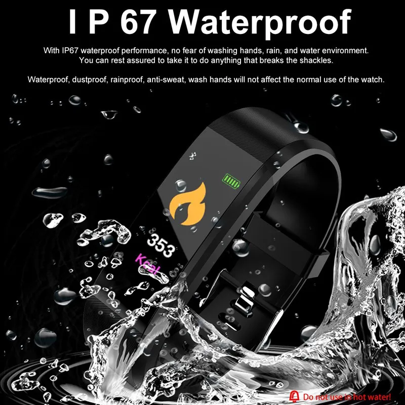  Hembeer New Smart Bracelet Men Women Heart Rate Monitor Blood Pressure Fitness Tracker Smartband Sp - 32967007091