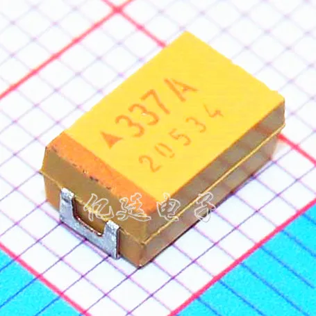Чип танталовый конденсатор 337C 330 мкФ 16V D type 7343 10% желчная емкость желтая полярная
