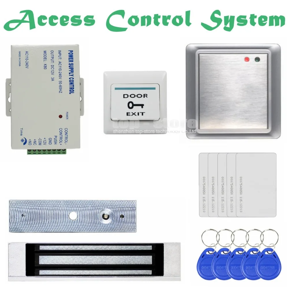 

DIYKIT Remote Control 125KHz Rfid Card Reader Without Keypad + 180kg Magnetic Lock Access Control Security Kit 81678A