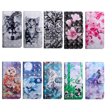 

Case For Huawei Y7 Y6 2019 Nova4 LG G8 ThinQ LV5 Moto G7 Play Power Leather Wallet Bling Panda Owl Lace Wolf Flip Cover 60PCS