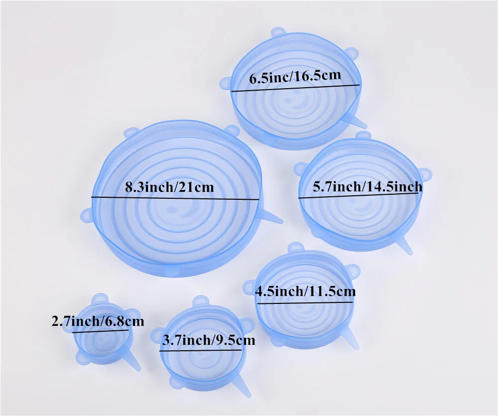 Многоразовый 6 шт Универсальный силиконовый стрейч-чехол для губ для кастрюли кухонного силикона saran пищевая обертка-чаша крышка для кастрюли-силиконовый чехол инструмент