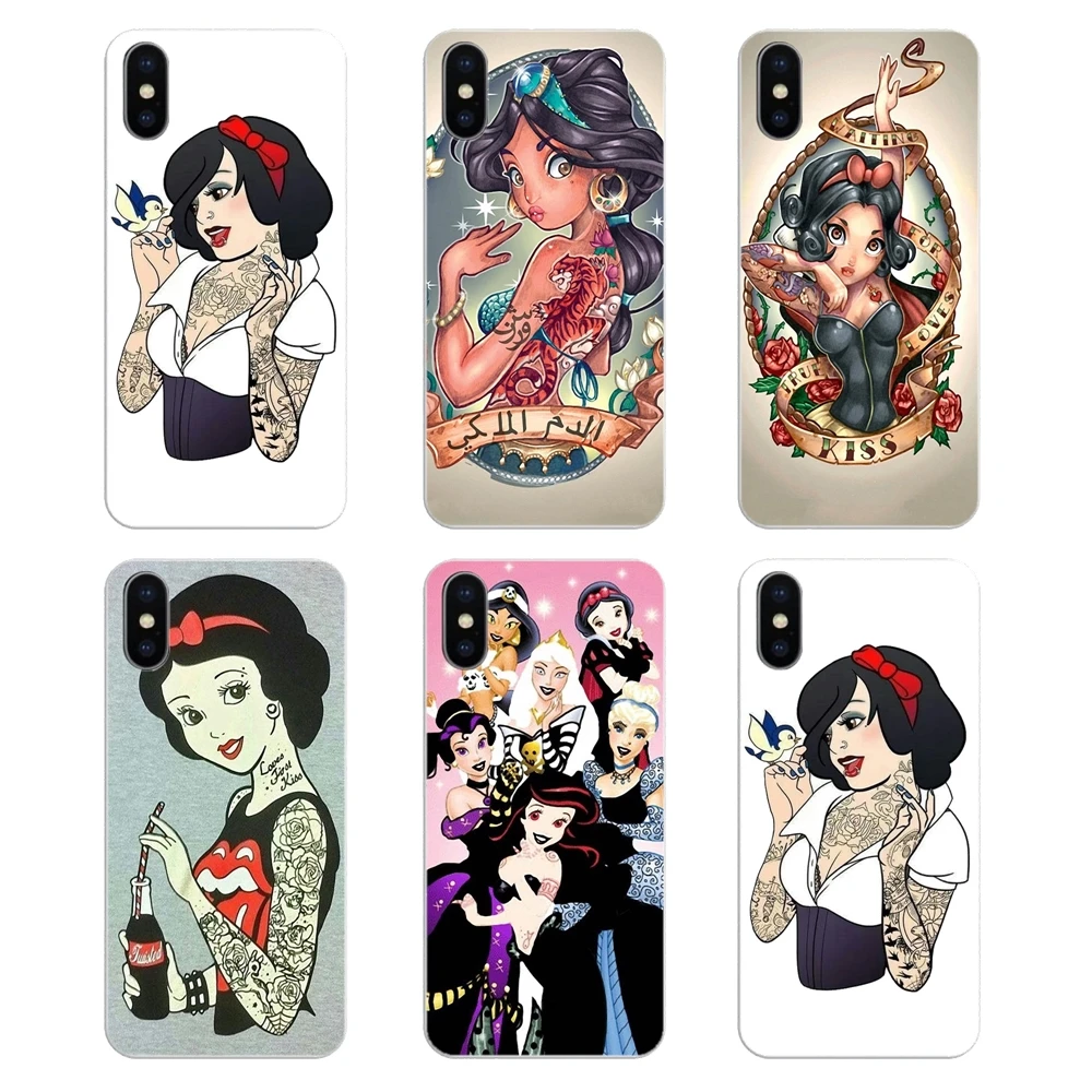 Прозрачный мягкий чехол покрывает Татуированная принцесса Алиса Ариэль