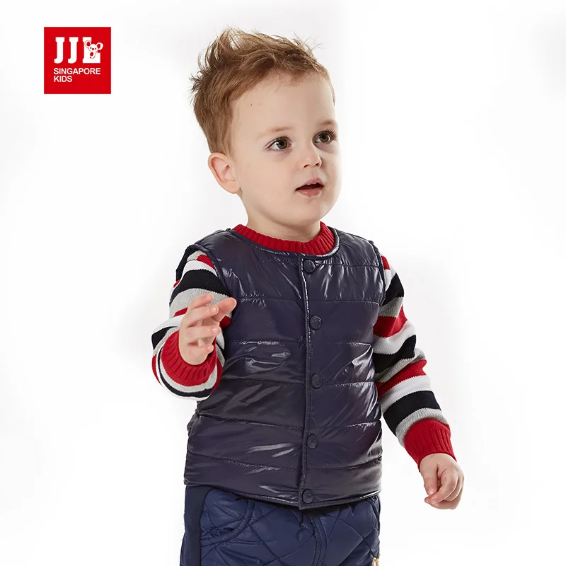 2015 winter vest for baby boys cotton padded vest waistcoat children winter outerwear soild color baby