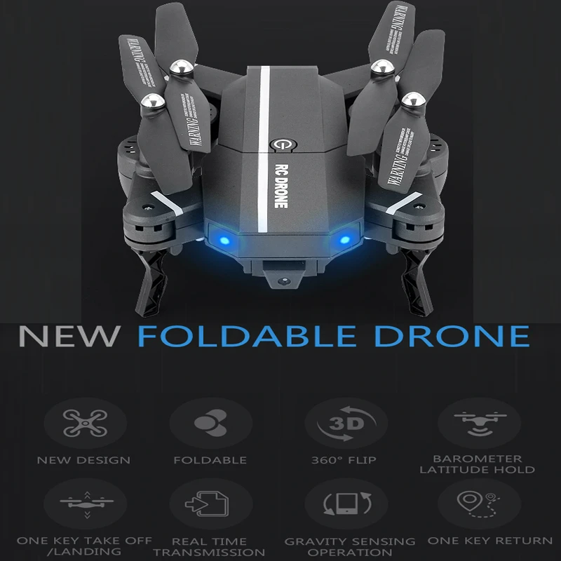 

DOOLNNG Drone MiNi Foldable Selfie Drone with HD Camera Drones WiFi FPV Quadcopter RC Helicopter 2 Battery Vs VISUO XS809HW