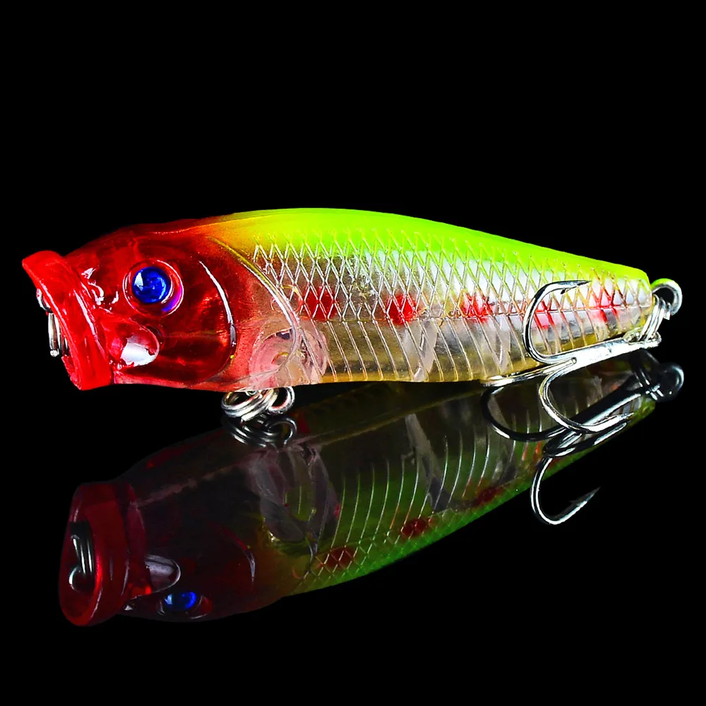 

1PCS 6.5cm 9.2g Wobbler Popper Fishing Lure Hard Bait Treble Hooks Carp Fishing Isca Artificial Fly Fishing Lures Tackle