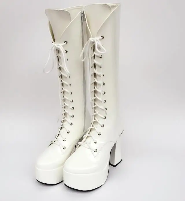 Japanese-White-12cm-Super-High-Platform-Heels-Sweet-Princess-Lolita-Cosplay-Lace-Up-Martin-Boots-Round-Toe-Autumn-Thigh-Boots-  3