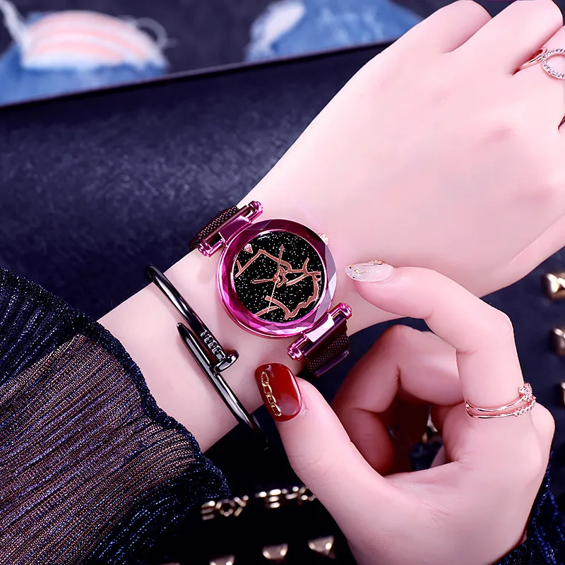 

Fashion Watch Women Watches Ladies Stainless Steel Magnet Strap Quartz WristWatch Gift For Girls Clock Hours relogio feminino