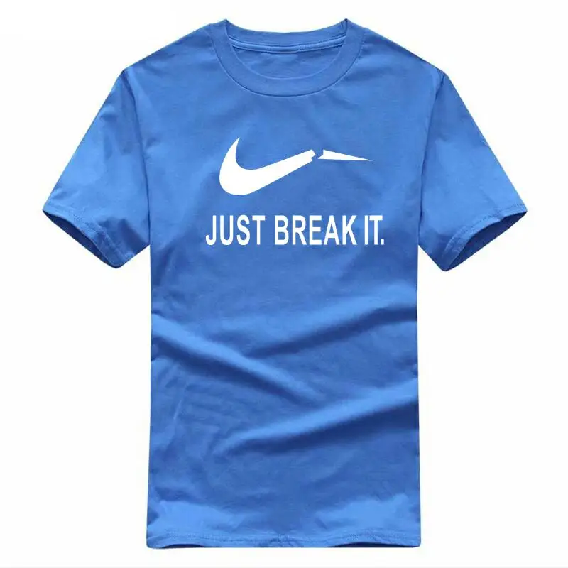 2018 Летний Новый Camisetas Just break it футболка Mens Graphic футболки печать Повседневная плюс