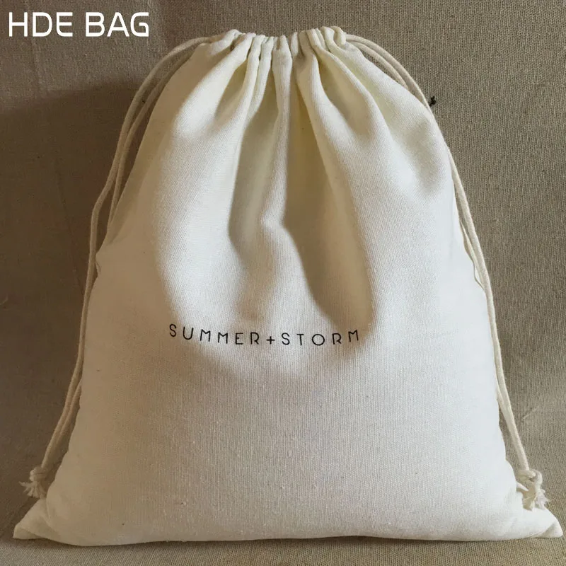 

Cotton Canvas Bag for Packaging Jewelry/Makeup/Gift/Wedding/Party/Storage/Hair/Shoe Bags Drawstring Dustproof Pouches Print Logo
