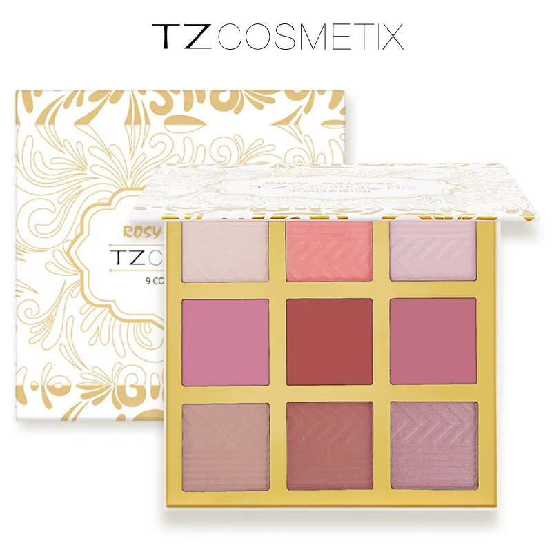 

Brand 9 Colors Face Blush Palette Face Cheek Blush In Shimmer Powder Dual Use For Eyeshadow TZ Make Up Cosmetic Drop Shipping