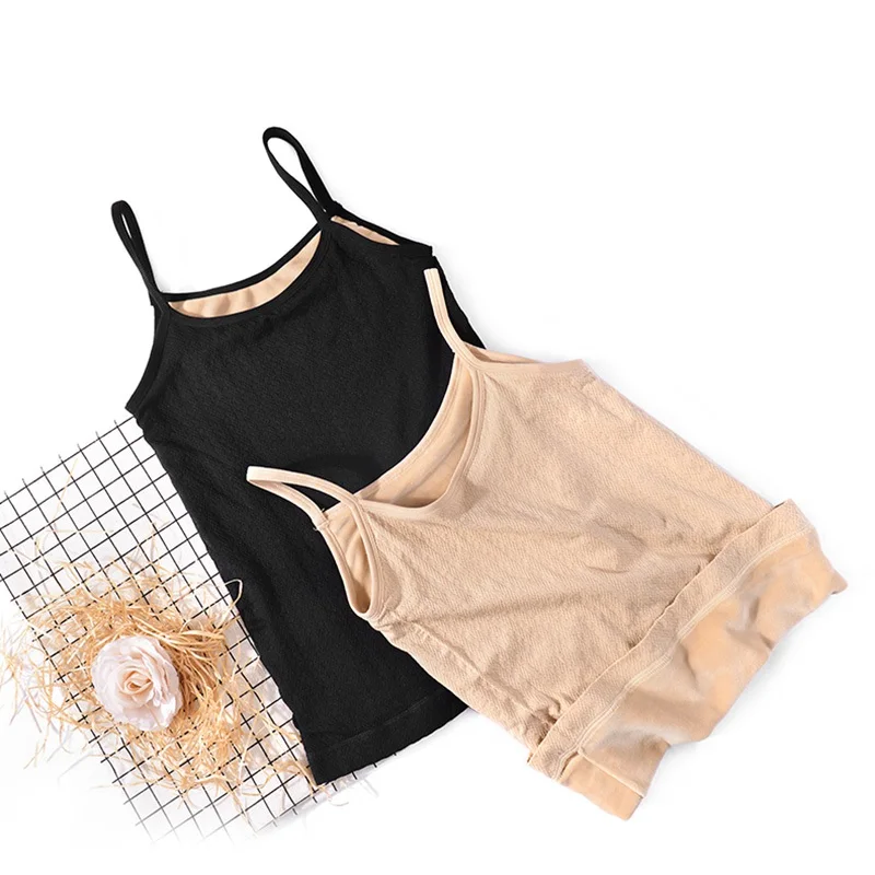 Women Winter Velvet Thicken Basic Tops Soft Body Shaping Underwear Seamless Warm Vest Camisoles Thermal Underwear Tops