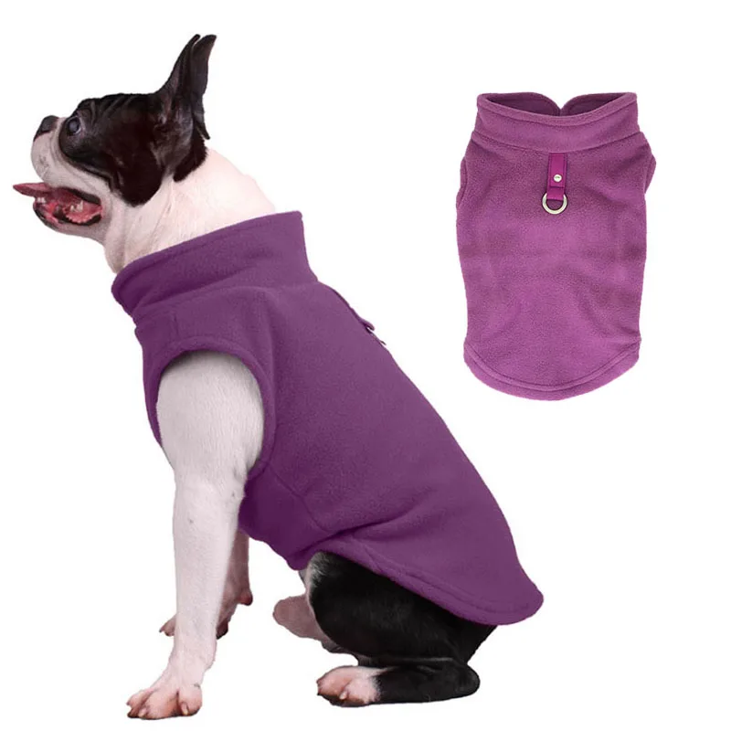 

Fleece Dog Hoodies Puppy Vest Harness Clothes for Small and Medium Dogs Autumn Winter Leisure Doggie Outfits Pet Products S-XL