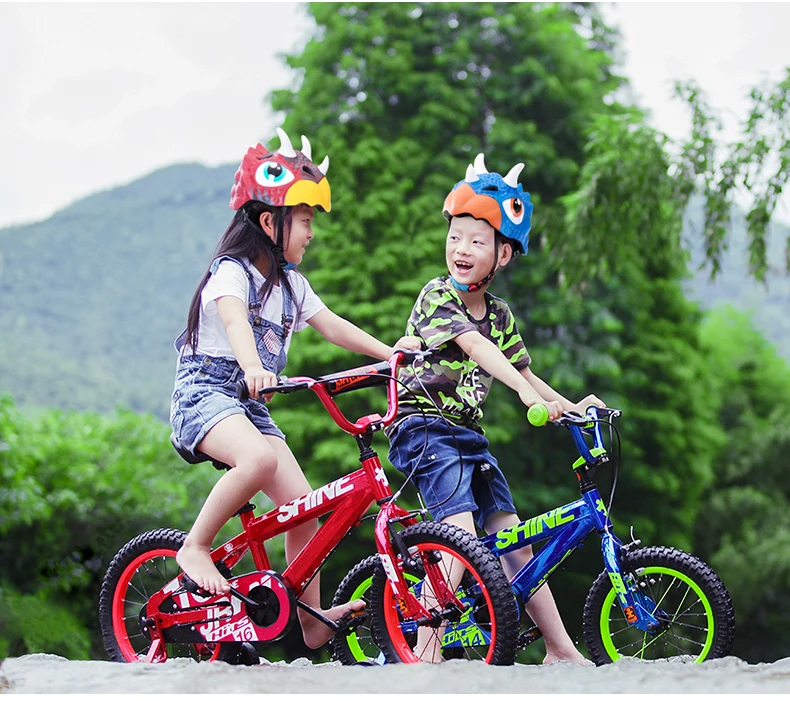 ROCKBROS, мультяшный детский шлем, спортивный, безопасный, для катания на лыжах, велоспорта, для детей, для малышей, шлемы, шкив динозавра, для мальчиков и девочек, велосипедные шлемы