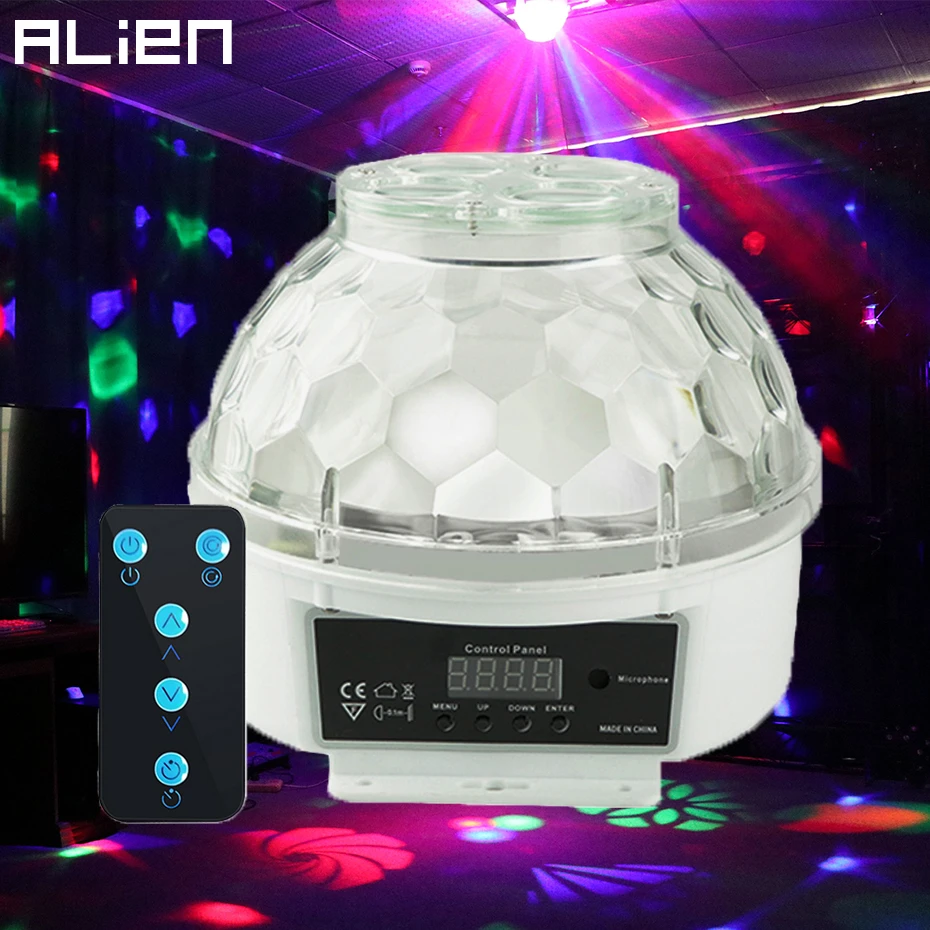 

ALIEN Remote 2 IN 1 24W DMX LED RGB Crystal Magic Ball 4 Pattern Stage Lighting Effect DJ Disco Party Wedding Birthday Show Lamp