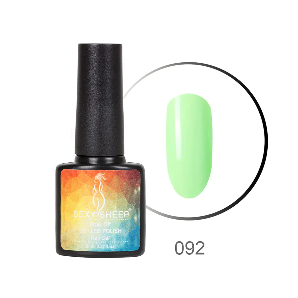 8ML Gel Nail Polish Colorful UV Gel Soak Off Gel Polish Semi-Permanent Varnish Red Black Gray Green Nail Color Manicure Nail Art - Цвет: 092