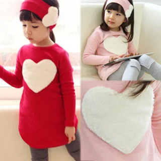 2016 New Spring Baby Girls Clothes Set Pink Red Heart Kids Shirt Pants Kids Sets Suit