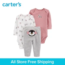 3pcs babysoft cotton penguin print Polka Dot clothing Set Carter’s baby boy spring autumn clothing 126H774