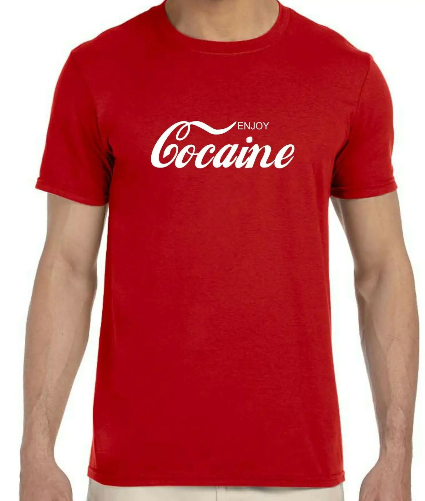 Модная мужская футболка Enjoy Cocain, Забавные футболки для взрослых