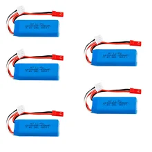 Bateria lipo 7.4 v 450 mah, bateria 2s para wltoys k969 k989 k290 p929 p939 rc carro 7.4 v 450 bateria 20c, bateria de 601844 mah 5 peças/4 peças/3 peças/2 pçs/lote