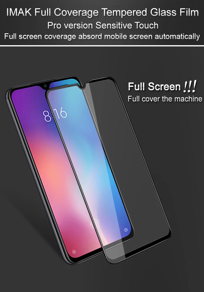 Для Xiaomi Mi 9 SE Закаленное стекло пленка Imak Pro+ версия Полный охват экран протектор полная защита полный экран без белого края
