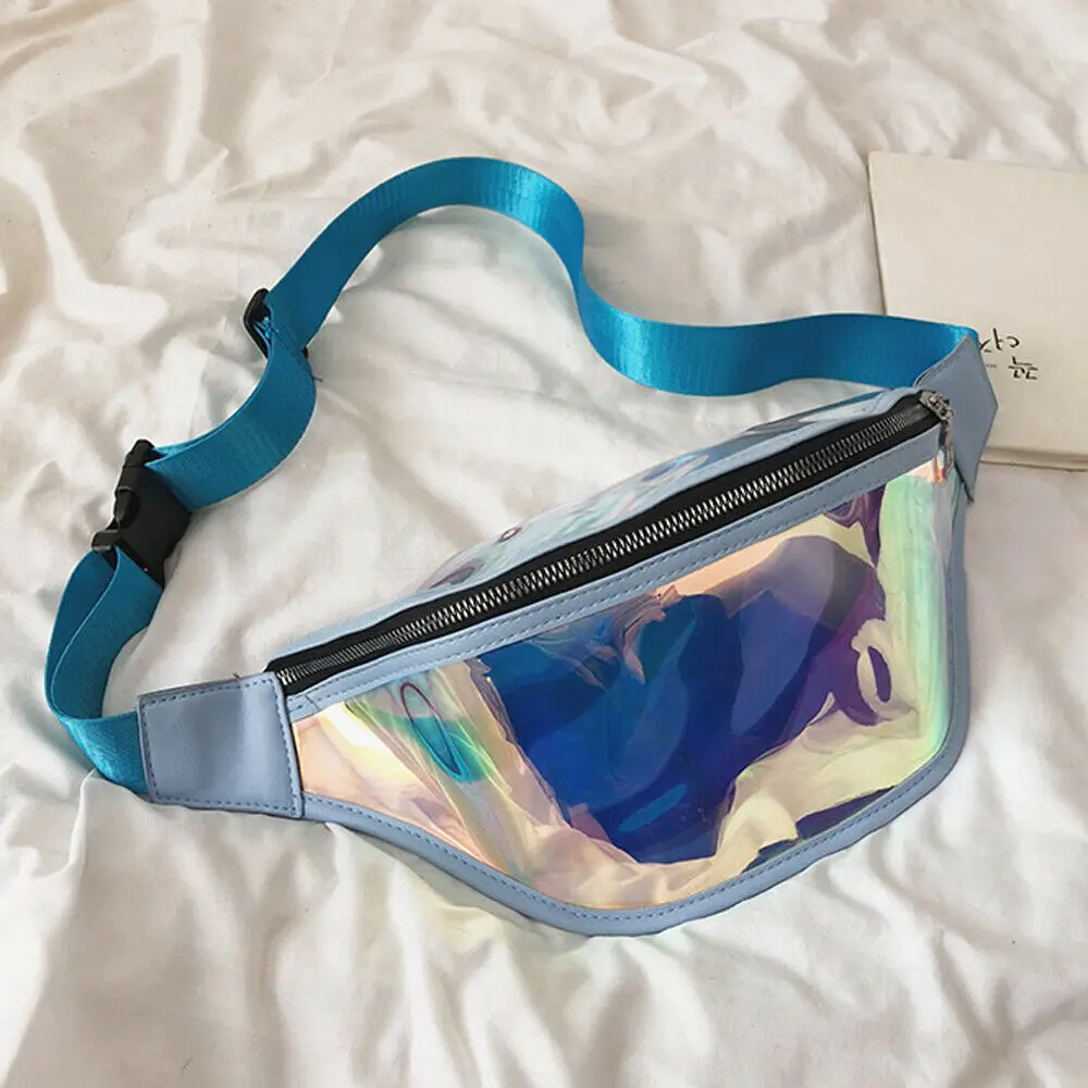 Модная поясная сумка, водонепроницаемая, прозрачная, Панк голографическая поясная сумка, лазерная поясная сумка для женщин - Цвет: A2Blue